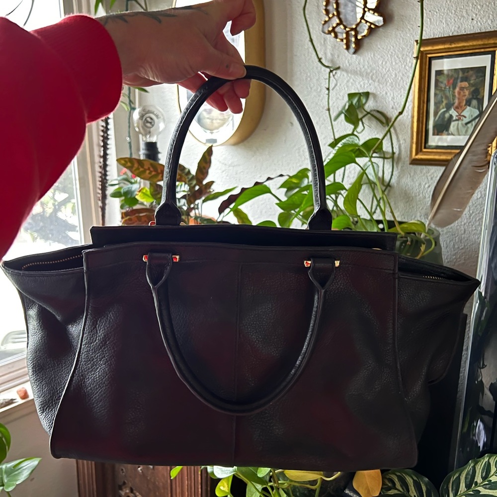 Black leather purse